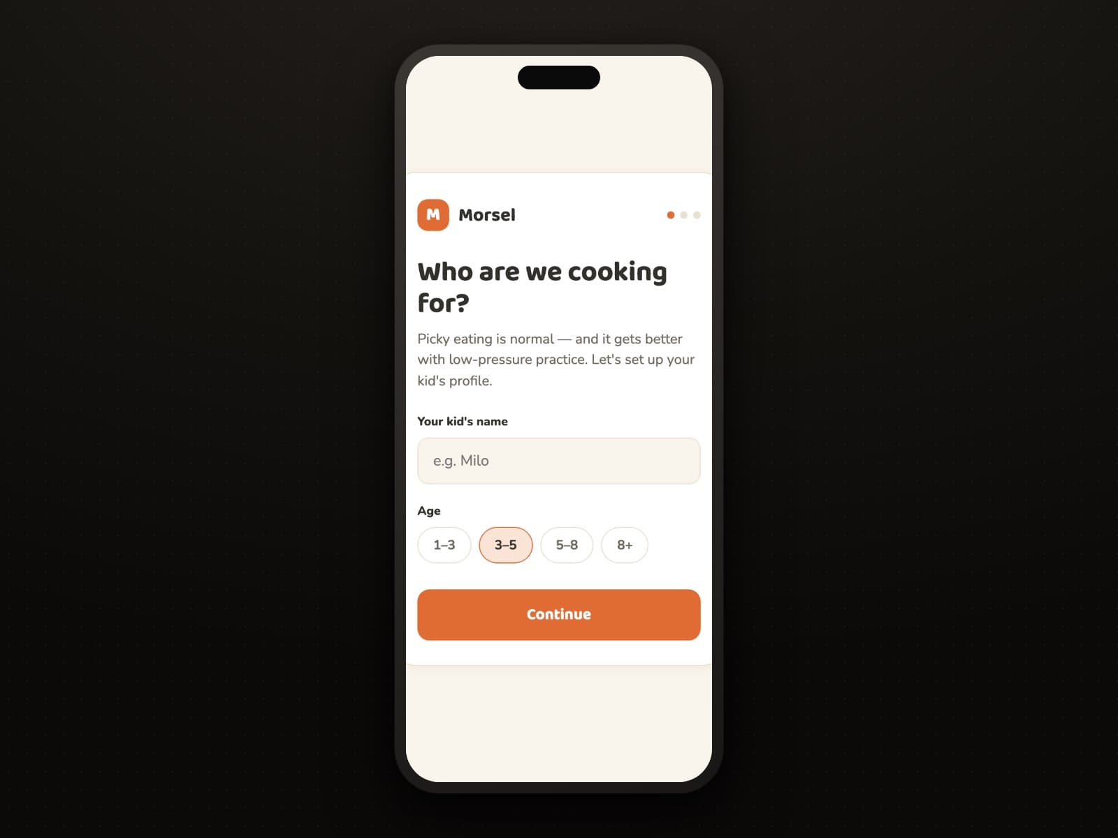 Picky Eater App — screenshot