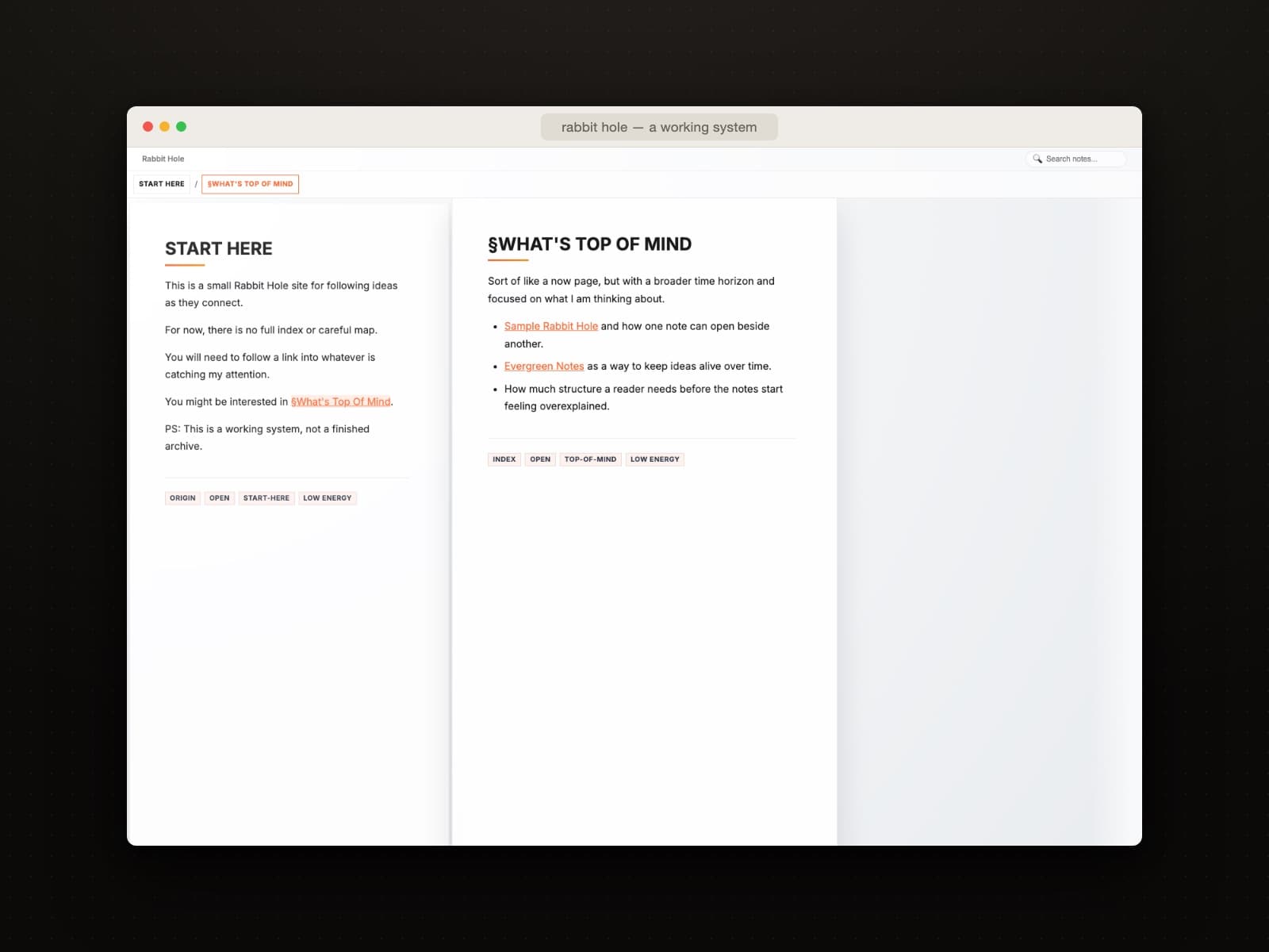 Rabbit Hole — screenshot